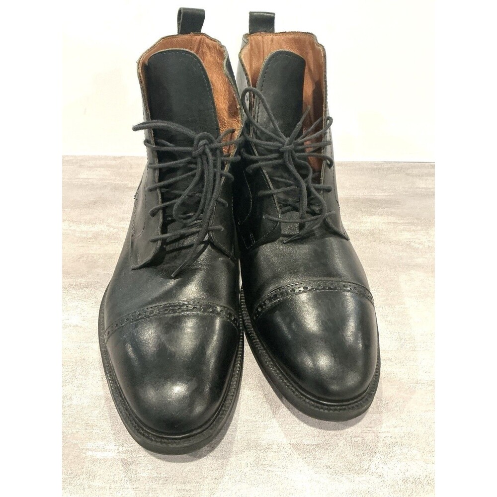 Stafford Gunner Men 11 M Black Leather Cap Toe Dress Boots Lace Up 014-1217 - Picture 9 of 13